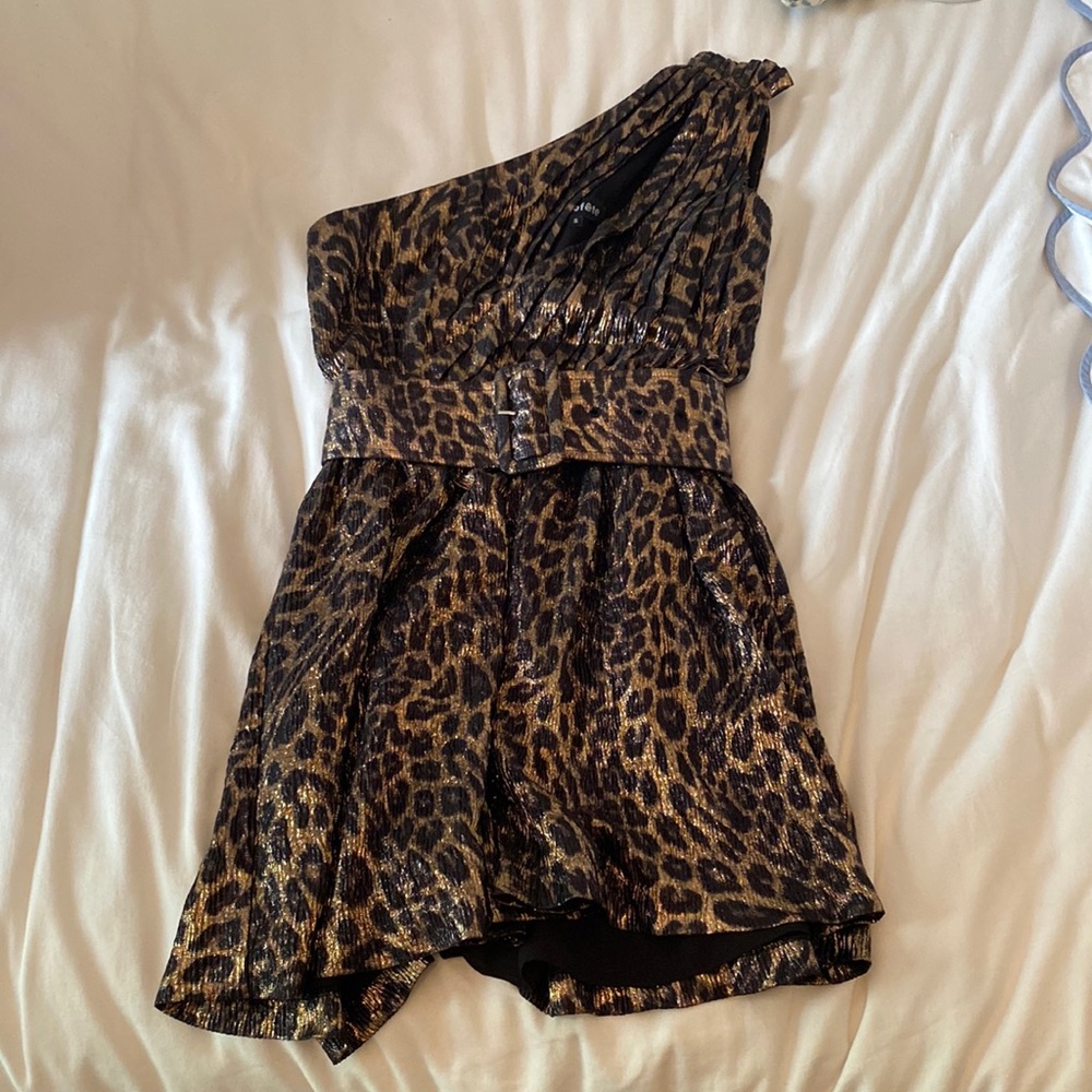 Retrofete Kayla Leopard Leme Mini Dress - Picture 2 of 6